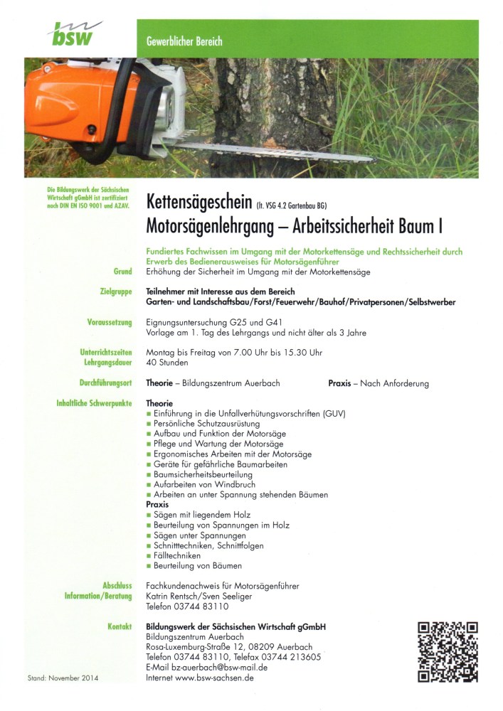 Zertifikat Arbeitssichterheit Baum 2